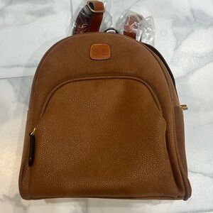 Bric’s backpack. Brown leather. Made in Italy and never used